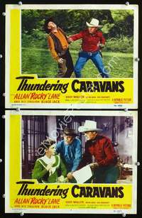 z888 THUNDERING CARAVANS 2 movie lobby cards '52 Allan Rocky Lane