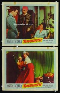 z891 TIMBUKTU 2 movie lobby cards '59 Victor Mature, Yvonne De Carlo