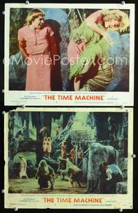z893 TIME MACHINE 2 movie lobby cards '60 Morlocks shown in both!
