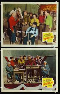 z015 TRIGGER JR 2 movie lobby cards '50 Roy Rogers & Dale Evans!