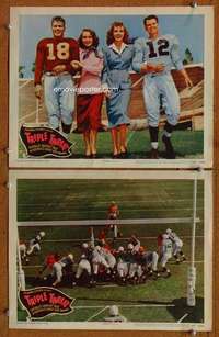 z911 TRIPLE THREAT 2 movie lobby cards '48 top NFL football greats!