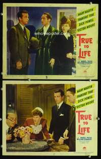z916 TRUE TO LIFE 2 movie lobby cards '43 Mary Martin, Dick Powell