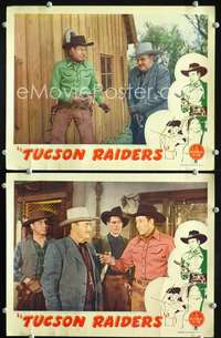 z917 TUCSON RAIDERS 2 movie lobby cards '44 Bill Elliott in Arizona!