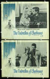 z927 UMBRELLAS OF CHERBOURG 2 movie lobby cards '64 Catherine Deneuve