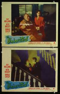 z933 UNINVITED 2 movie lobby cards '44 Ray Milland, Donald Crisp