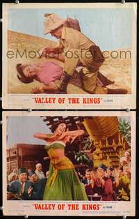 z941 VALLEY OF THE KINGS 2 movie lobby cards '54 Robert Taylor, Parker