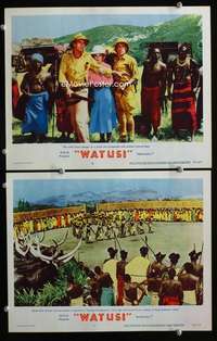 z955 WATUSI 2 movie lobby cards '59 Guardians of King Solomon's Mines!