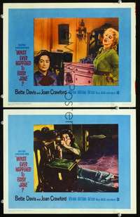z962 WHAT EVER HAPPENED TO BABY JANE? 2 movie lobby cards '62 Davis
