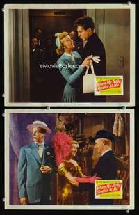 z966 WHEN MY BABY SMILES AT ME 2 movie lobby cards '48 Dailey, Grable