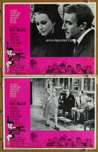 z978 WOMAN TIMES SEVEN 2 movie lobby cards '67 MacLaine, Sellers