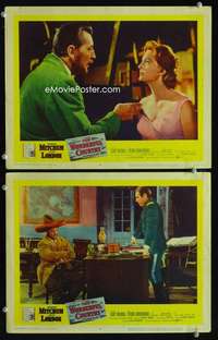 z983 WONDERFUL COUNTRY 2 movie lobby cards '59 Texan Robert Mitchum!