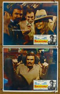 z766 SHAMUS 2 movie Mexican lobby cards '73 Burt Reynolds never misses!