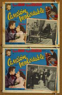 z812 SONG TO REMEMBER 2 movie Mexican lobby cards '45 Wilde as Chopin!