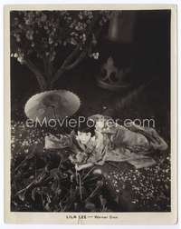 a296 LILA LEE 8x10.25 movie still '20s w/flower in Oriental garden!