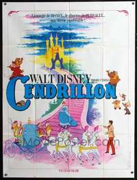 b395 CINDERELLA French one-panel movie poster R70s Disney classic cartoon!
