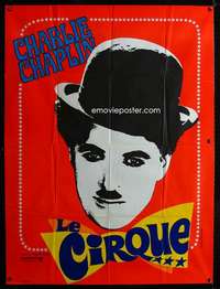 b396 CIRCUS French one-panel movie poster R70s Chaplin by Jouineau Bourduge!