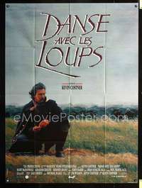 b417 DANCES WITH WOLVES French one-panel movie poster '90 Kevin Costner