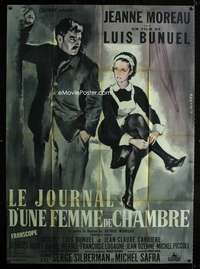 b423 DIARY OF A CHAMBERMAID French one-panel movie poster '65 Allard art!