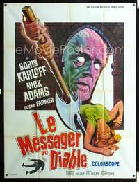 b425 DIE MONSTER DIE French one-panel movie poster '65 Boris Karloff, horror!