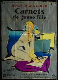 b443 EVA French one-panel movie poster '58 sexy Romy Schneider by Hurel!