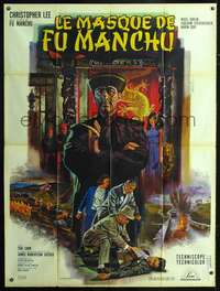 b447 FACE OF FU MANCHU French one-panel movie poster '65 Jean Mascii art!