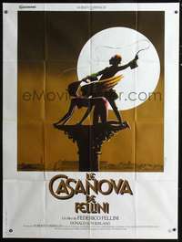 b454 FELLINI'S CASANOVA French one-panel movie poster '76 cool Ferracci art!