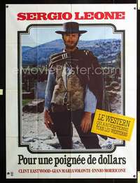 b458 FISTFUL OF DOLLARS French one-panel movie poster R80s Clint Eastwood