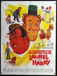b466 FURTHER PERILS OF LAUREL & HARDY French one-panel movie poster '67