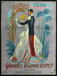 b483 GRAND MANEUVER French one-panel movie poster '55 Rene Peron art!