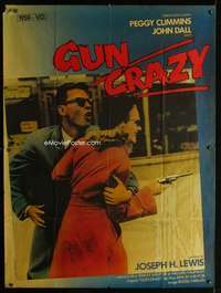 b490 GUN CRAZY French one-panel movie poster R80s noir classic!