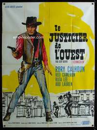 b491 GUN HAWK French one-panel movie poster '63 cool art of Rory Calhoun!