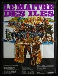 b496 HAWAIIANS French one-panel movie poster '70 Charlton Heston, Michener