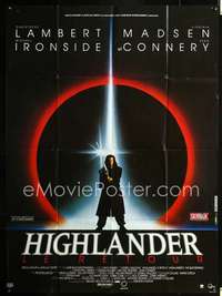 b502 HIGHLANDER 2 French one-panel movie poster '91 Christopher Lambert