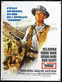 b504 HOMBRE French one-panel movie poster '66 Paul Newman art by Grinsson!