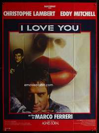 b510 I LOVE YOU French one-panel movie poster '86 Christopher Lambert