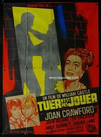 b511 I SAW WHAT YOU DID French one-panel movie poster '65 Joan Crawford