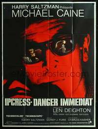b518 IPCRESS FILE French one-panel movie poster '65 Michael Caine as a spy!