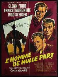 b524 JUBAL French one-panel movie poster '56 cool art of Ford & Borgnine!