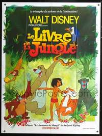 b525 JUNGLE BOOK French one-panel movie poster R70s Disney classic!