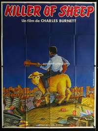 b530 KILLER OF SHEEP French one-panel movie poster '77 wacky fun artwork!