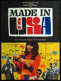 b568 MADE IN U.S.A. French one-panel movie poster '66 Jean-Luc Goddard