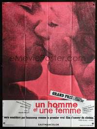 b572 MAN & A WOMAN French one-panel movie poster R70s Lelouch classic!