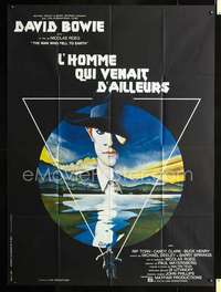 b575 MAN WHO FELL TO EARTH French one-panel movie poster '76 Bowie by Fair!