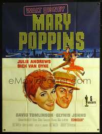 b582 MARY POPPINS style B French one-panel movie poster '64 Julie Andrews