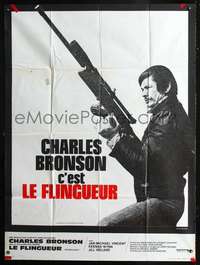 b587 MECHANIC French one-panel movie poster '72 Charles Bronson w/huge gun!