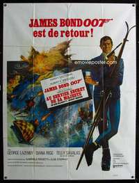b617 ON HER MAJESTY'S SECRET SERVICE French one-panel movie poster '70 Bond