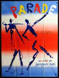 b625 PARADE French one-panel movie poster '74 Tati, Lagrange/Boumendil art!