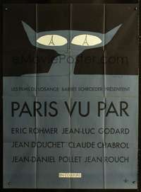 b626 PARIS VU PAR French one-panel movie poster '65 Goddard, Folon art