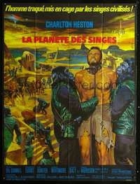 b637 PLANET OF THE APES French one-panel movie poster '68 Jean Mascii art!