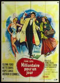 b641 POCKETFUL OF MIRACLES French one-panel movie poster '62 art by Allard!